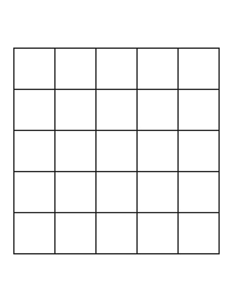 printable 5 x 5 grid.